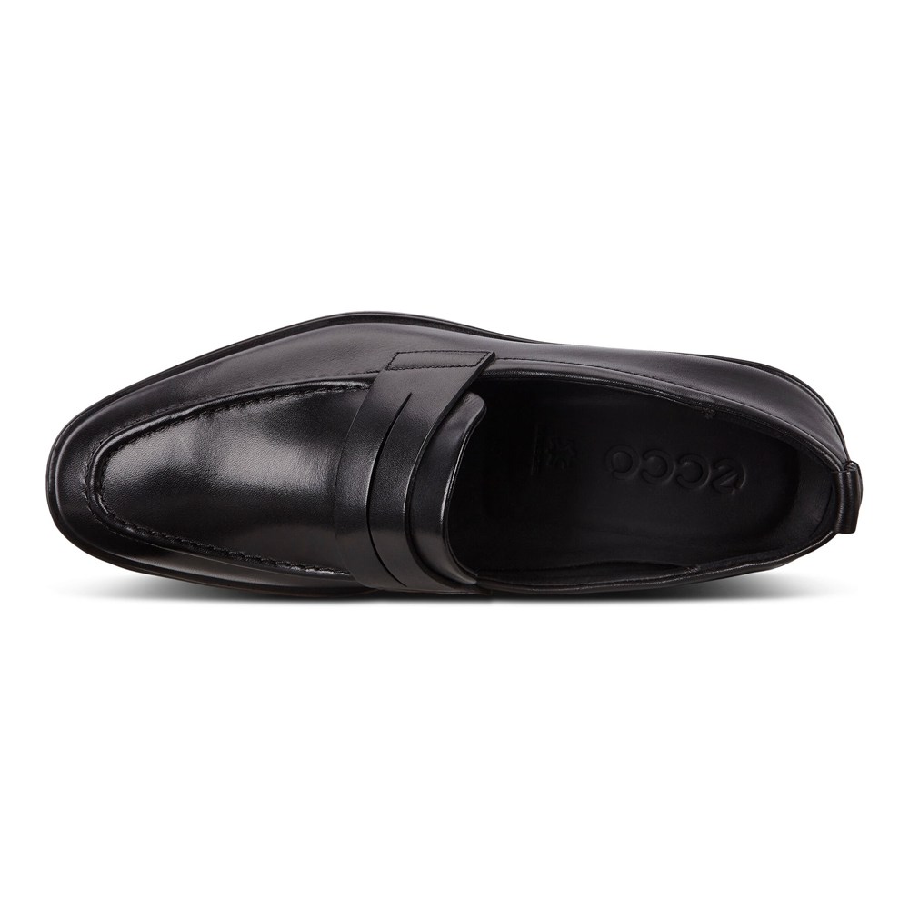 ECCO Mens Loafers Black - Melbourne Penny - CUV-687940